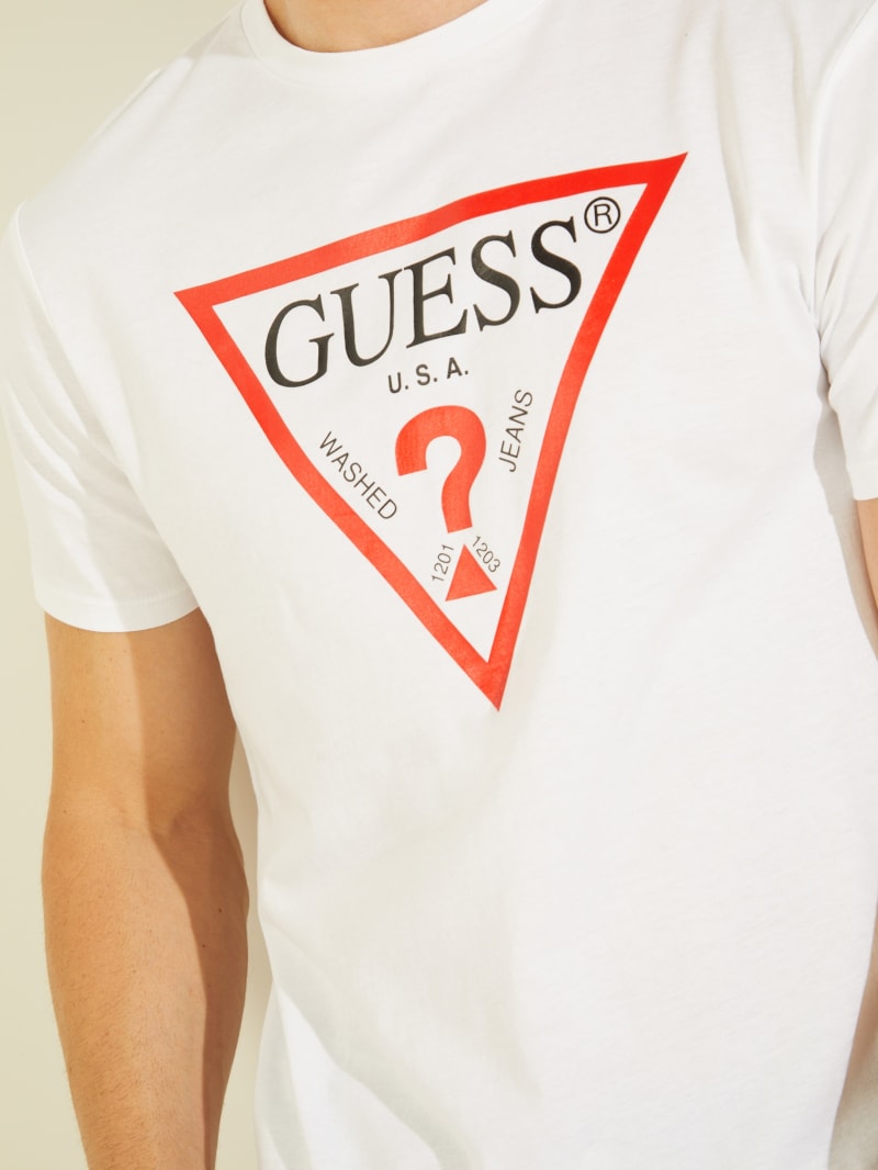 Koszulki Męskie Guess Klasyczne Logo Tee Białe | 8732594-PH