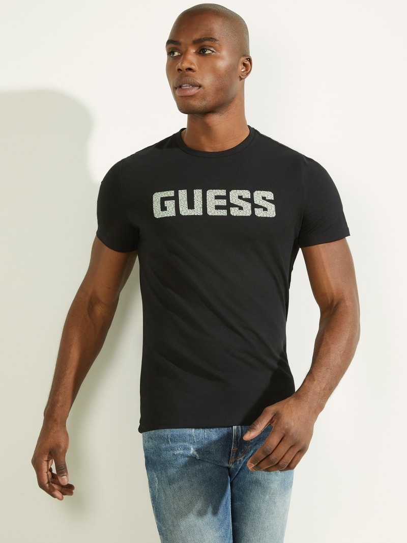 Koszulki Męskie Guess Magick Logo Tee Czarne | 2748310-HN