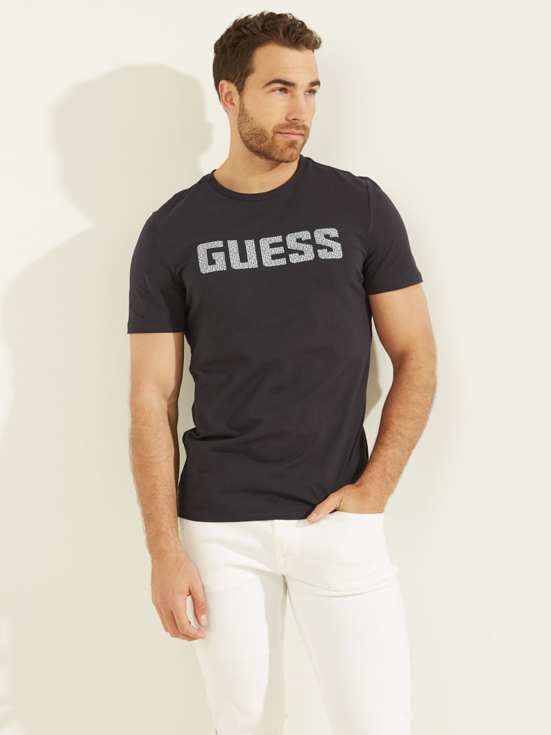 Koszulki Męskie Guess Magick Logo Tee Czarne | 7581960-AN