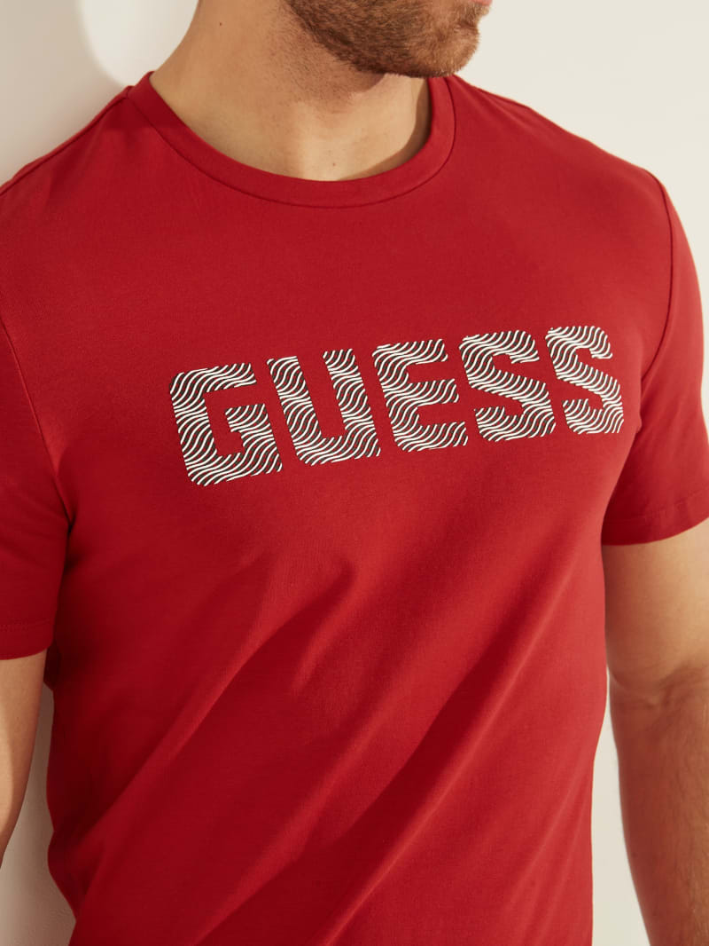 Koszulki Męskie Guess Magick Logo Tee Czerwone | 8147635-ML