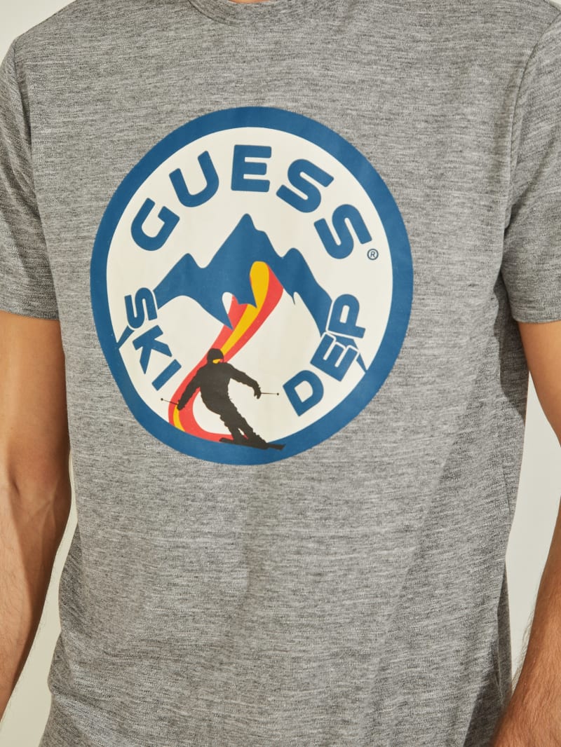 Koszulki Męskie Guess Mountian Ski Tee Szare | 5249186-AX