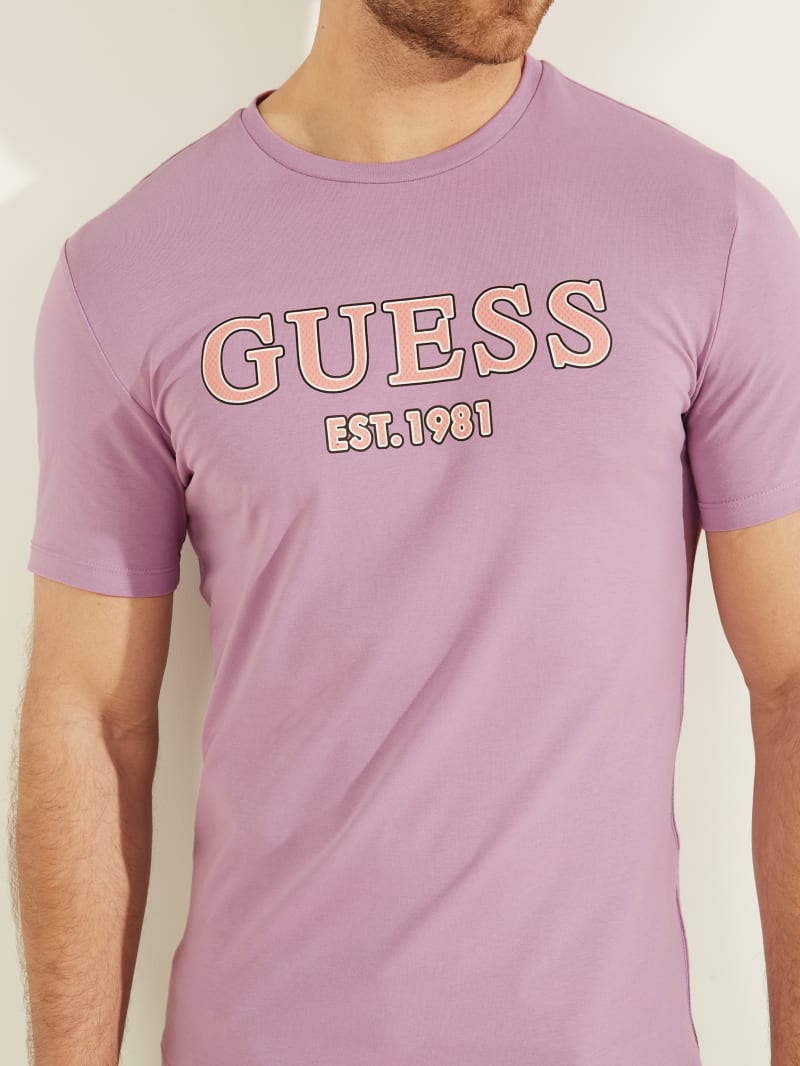 Koszulki Męskie Guess Point Logo Tee Fioletowe | 5472960-HB