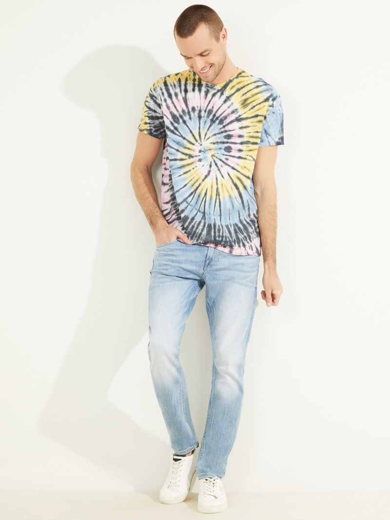 Koszulki Męskie Guess Spiral Tie-Dye Tee Kolorowe | 1983725-YZ