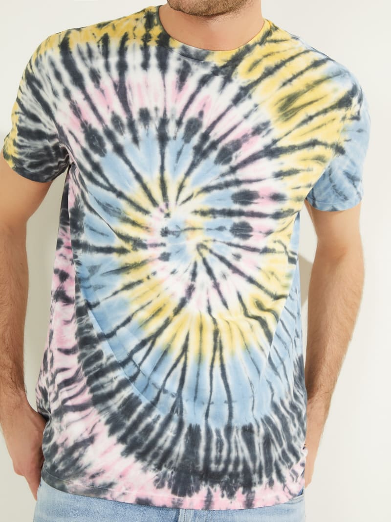 Koszulki Męskie Guess Spiral Tie-Dye Tee Kolorowe | 1983725-YZ