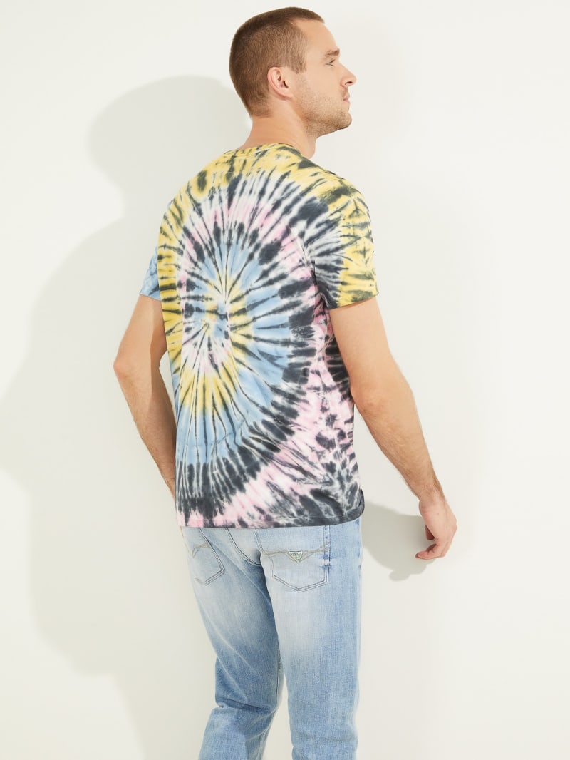 Koszulki Męskie Guess Spiral Tie-Dye Tee Kolorowe | 1983725-YZ