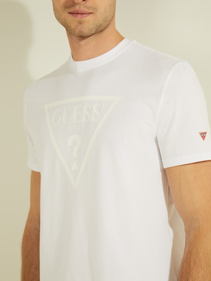 Koszulki Męskie Guess Tonal Logo Tee Białe | 0496251-UY