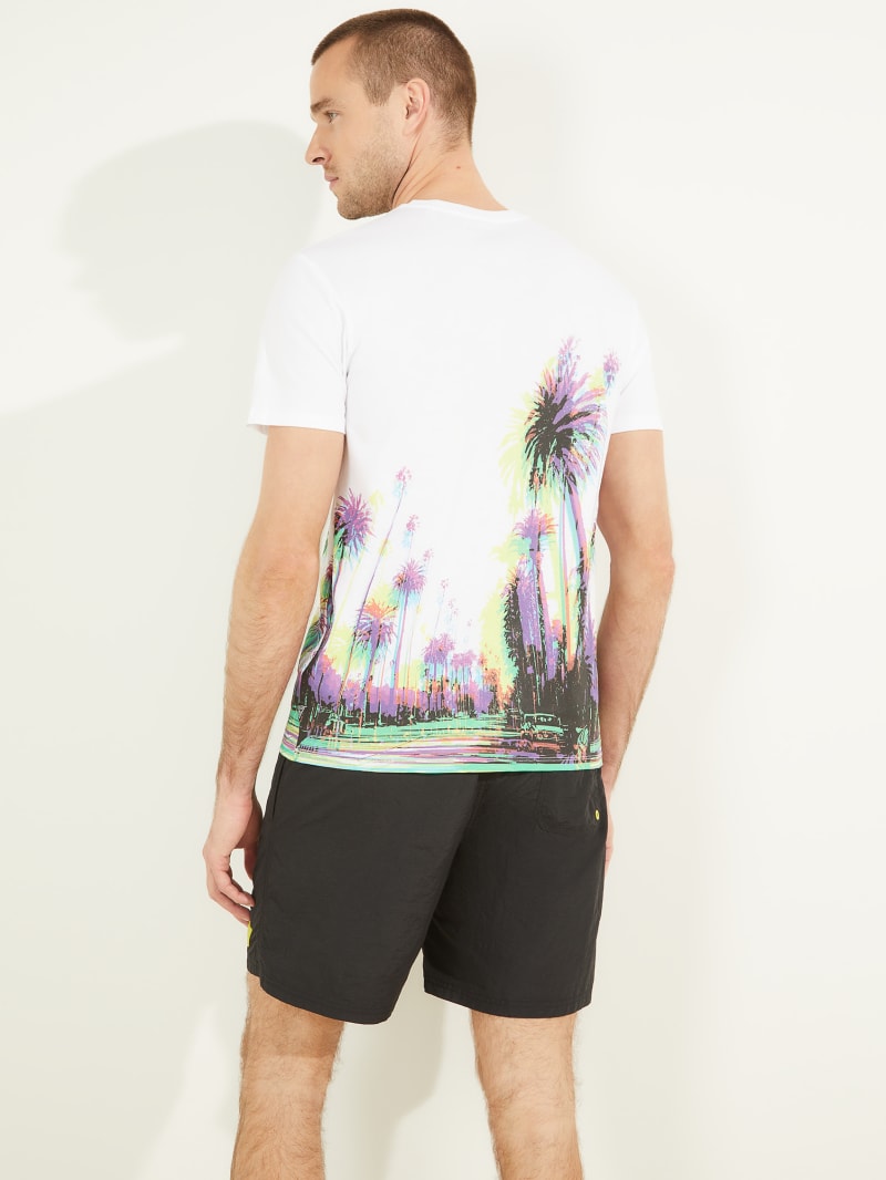 Koszulki Męskie Guess Trippy Palms Tee Białe | 6173502-PQ