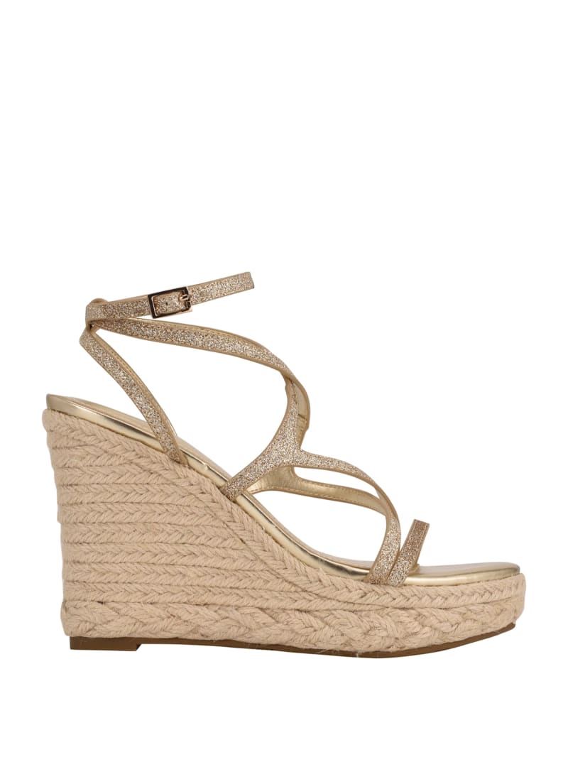 Koturny Damskie Guess Hirani Z Paskami Espadryle Złote | 4751026-PC