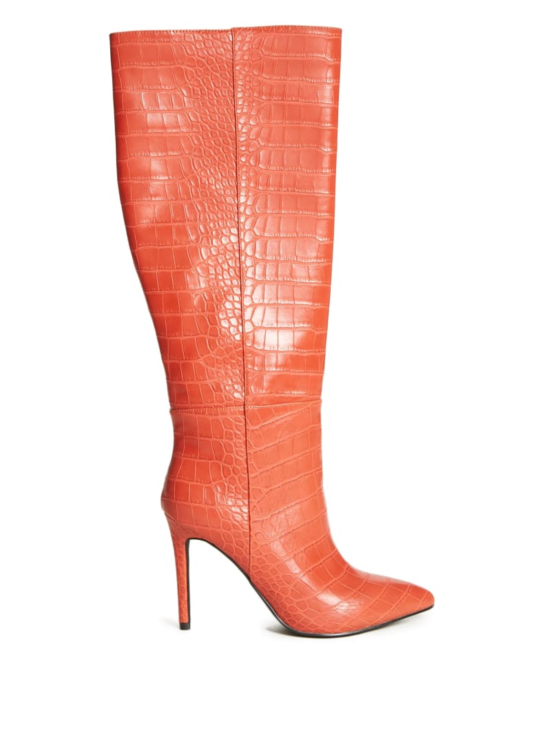 Kozaki Damskie Guess Croc Knee-High Pomarańczowe | 6973854-DF