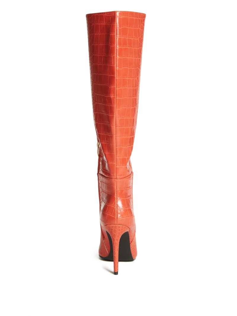 Kozaki Damskie Guess Croc Knee-High Pomarańczowe | 6973854-DF