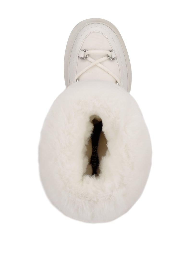 Kozaki Damskie Guess Larya Faux-Fur Snow Białe | 6872530-QG