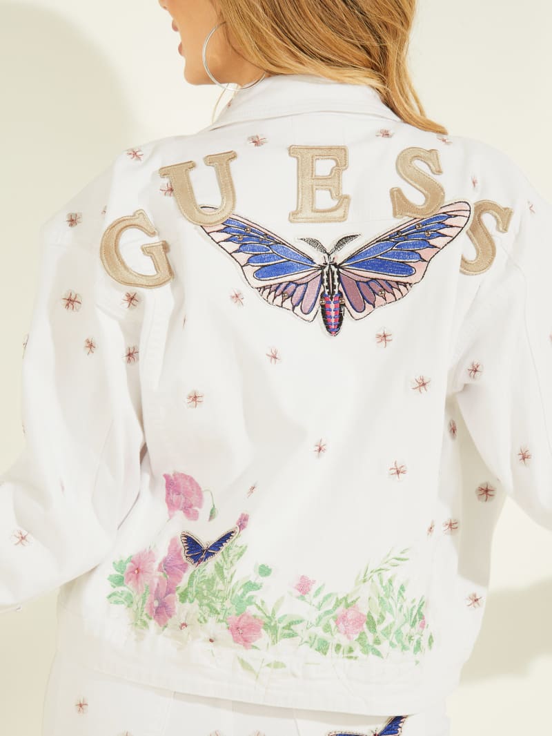 Kurtki Damskie Guess Clara White Denim Białe | 3472896-BF