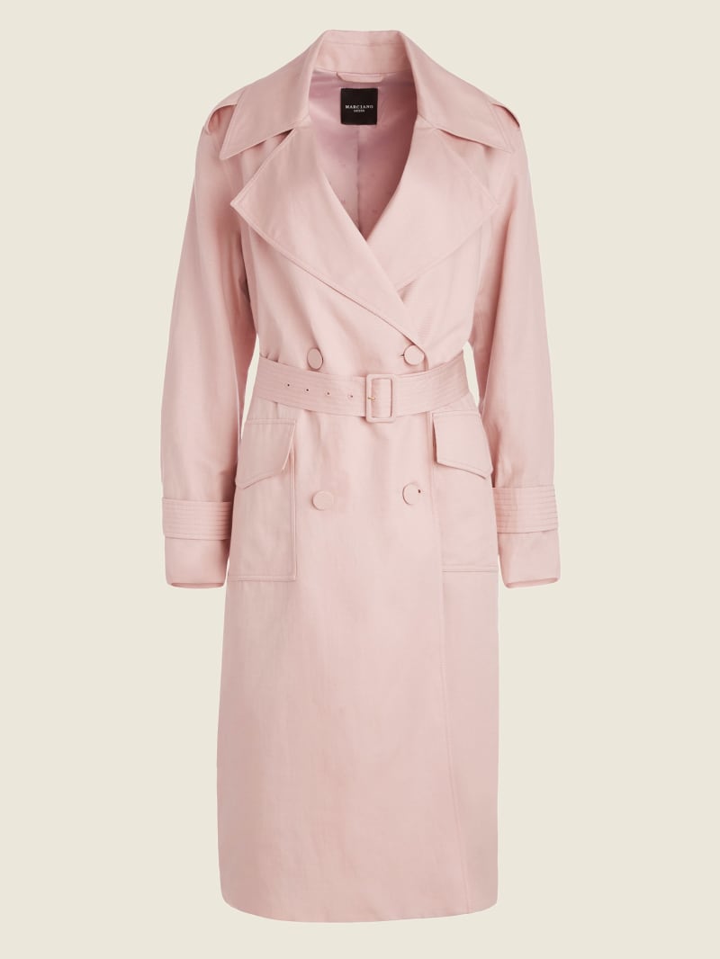 Kurtki Damskie Guess Eco Portland Trench Różowe | 4827139-VA