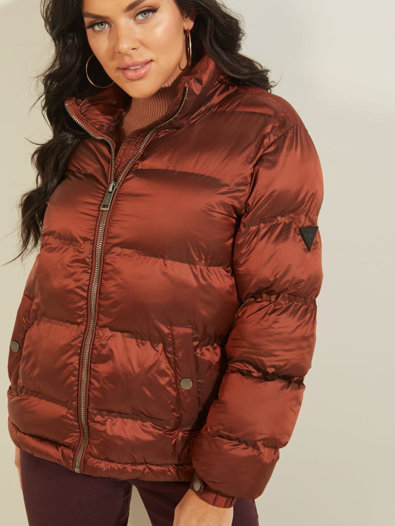 Kurtki Damskie Guess Nichole Puffer Bordowe | 7986142-KQ