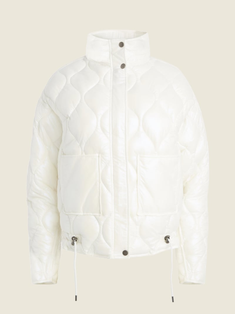 Kurtki Damskie Guess Palma Puffer Kremowe Białe | 6341972-LI