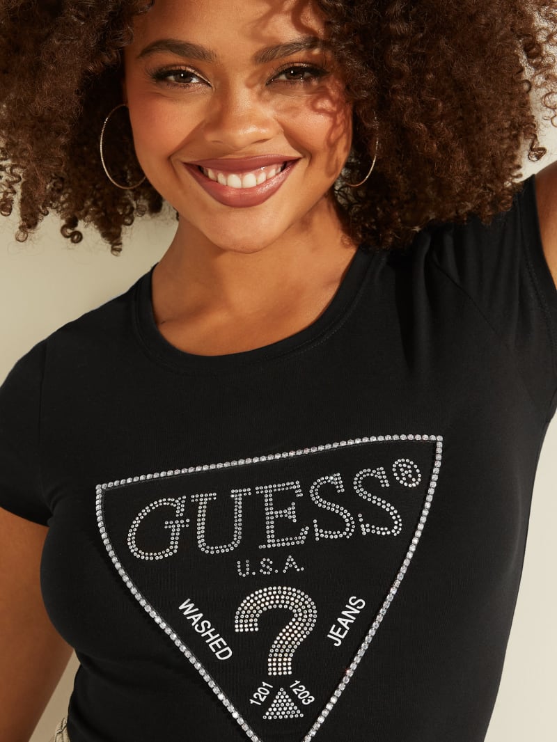 Najfatalniejszy Damskie Guess Amalur Logo Tee Czarne | 2479316-JW