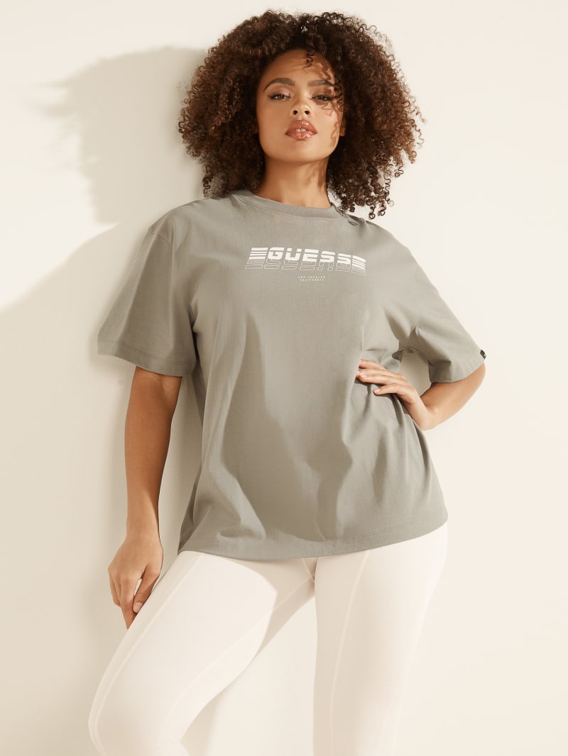 Najfatalniejszy Damskie Guess Eco Dalya Logo Tee Szare | 9521730-PS