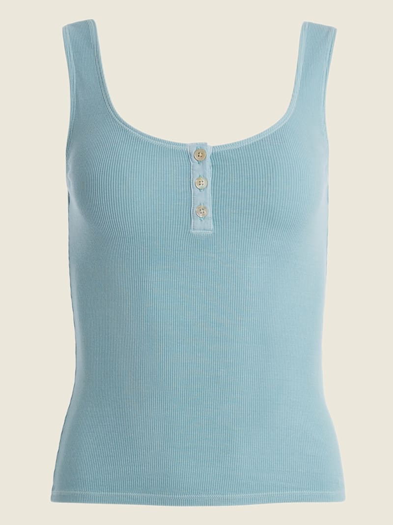 Najfatalniejszy Damskie Guess Lyra Henley Tank Niebieskie | 2094581-UF