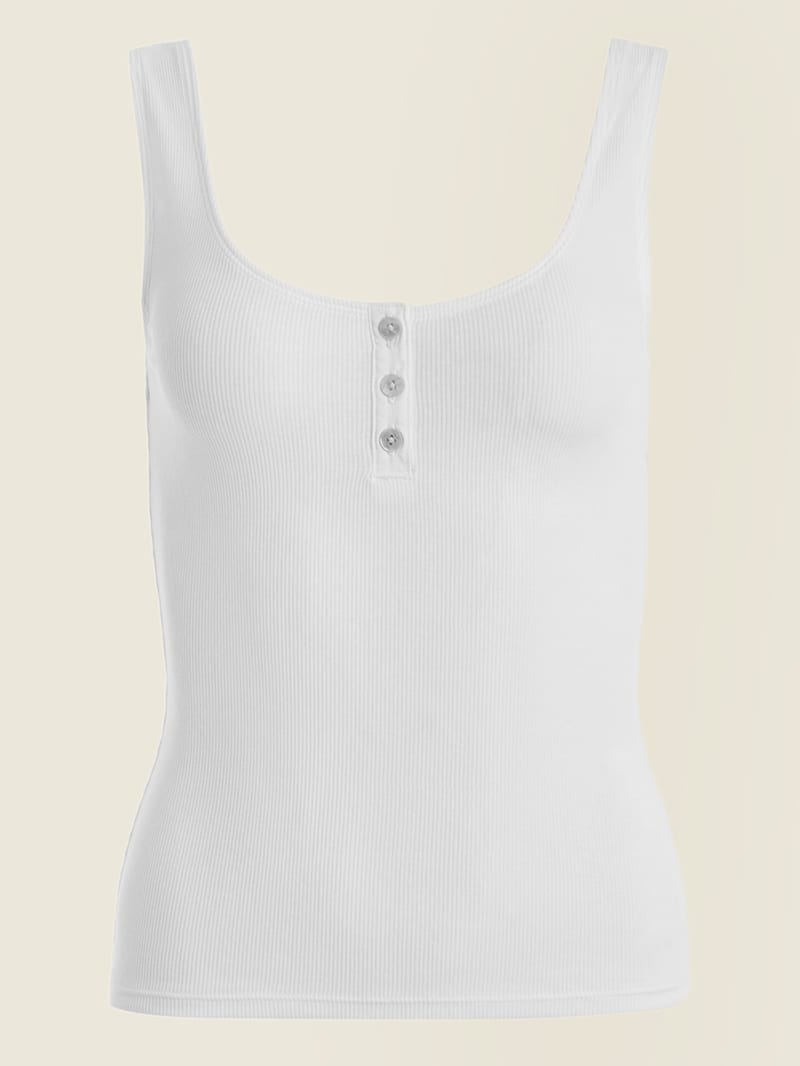 Najfatalniejszy Damskie Guess Lyra Henley Tank Białe | 3125798-HM