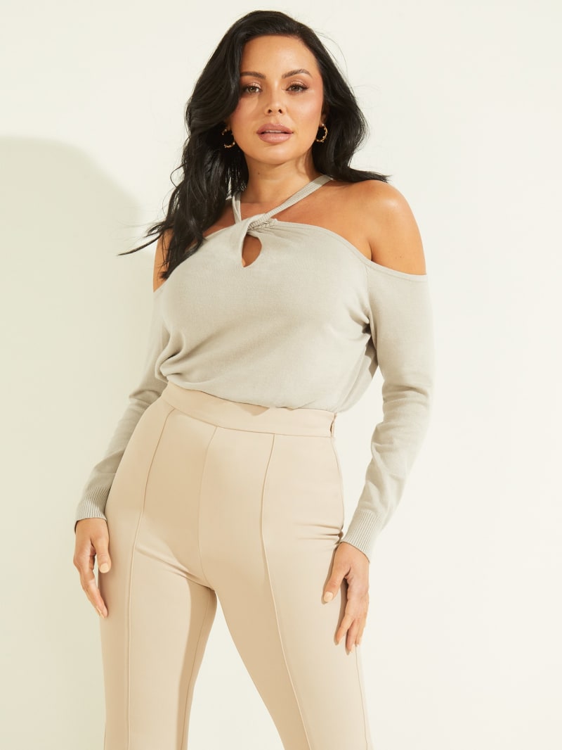 Najfatalniejszy Damskie Guess Priya Cold-Shoulder Szare | 1873452-CJ