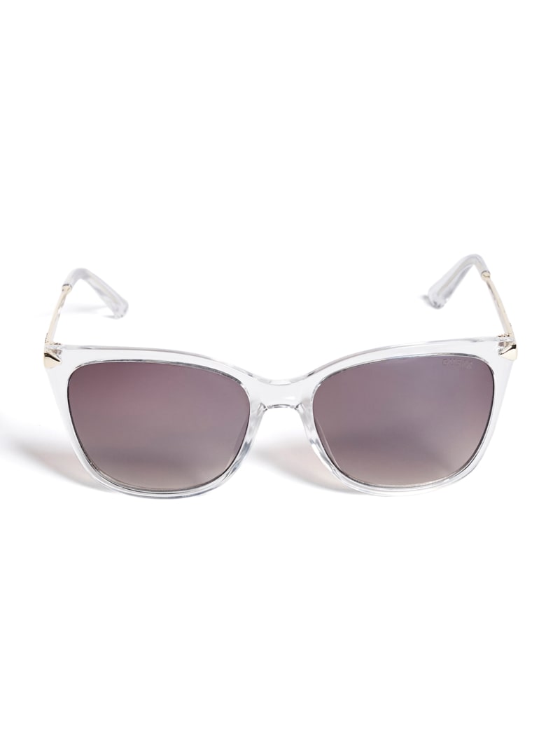 Okulary Słoneczne Damskie Guess Amy Square Srebrne | 7296035-ZS