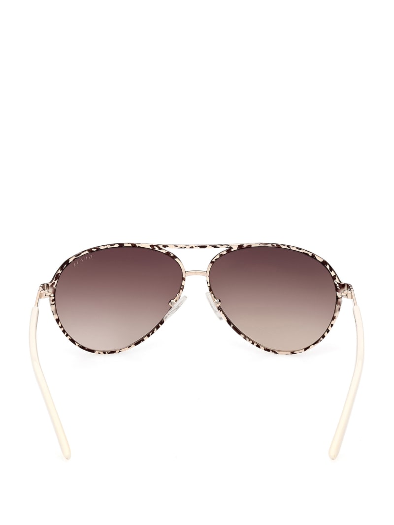 Okulary Słoneczne Damskie Guess Animal Print Aviator Czerwone | 2013896-VZ