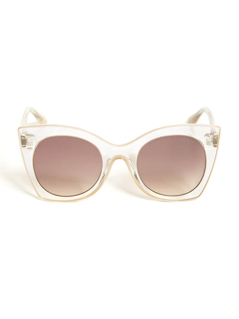 Okulary Słoneczne Damskie Guess Clear Cat-Eye Różowe Złote | 5064189-IK