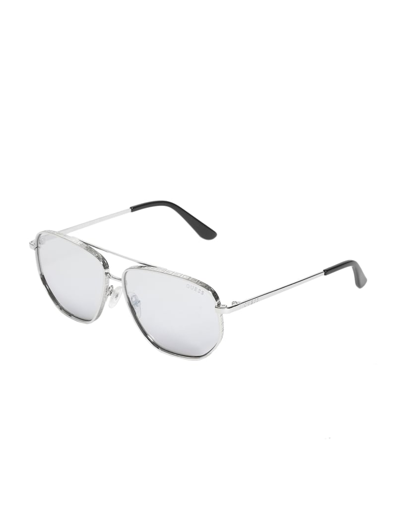 Okulary Słoneczne Damskie Guess Kelly Aviator Srebrne | 9802376-DA