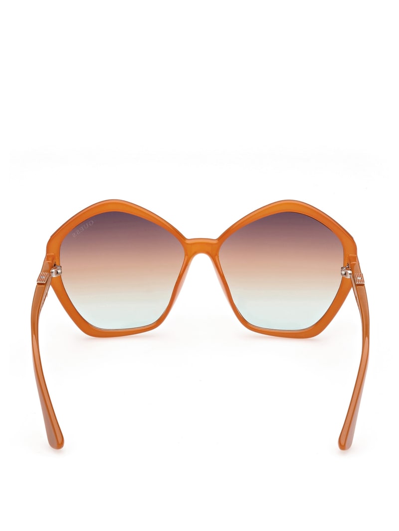 Okulary Słoneczne Damskie Guess Oversized Geometric Logo Pomarańczowe | 0394576-TN