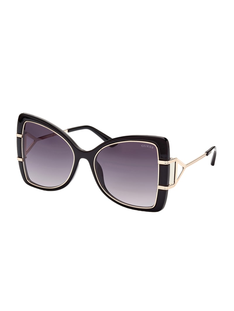 Okulary Słoneczne Damskie Guess Oversized Butterfly Srebrne | 3846105-TN