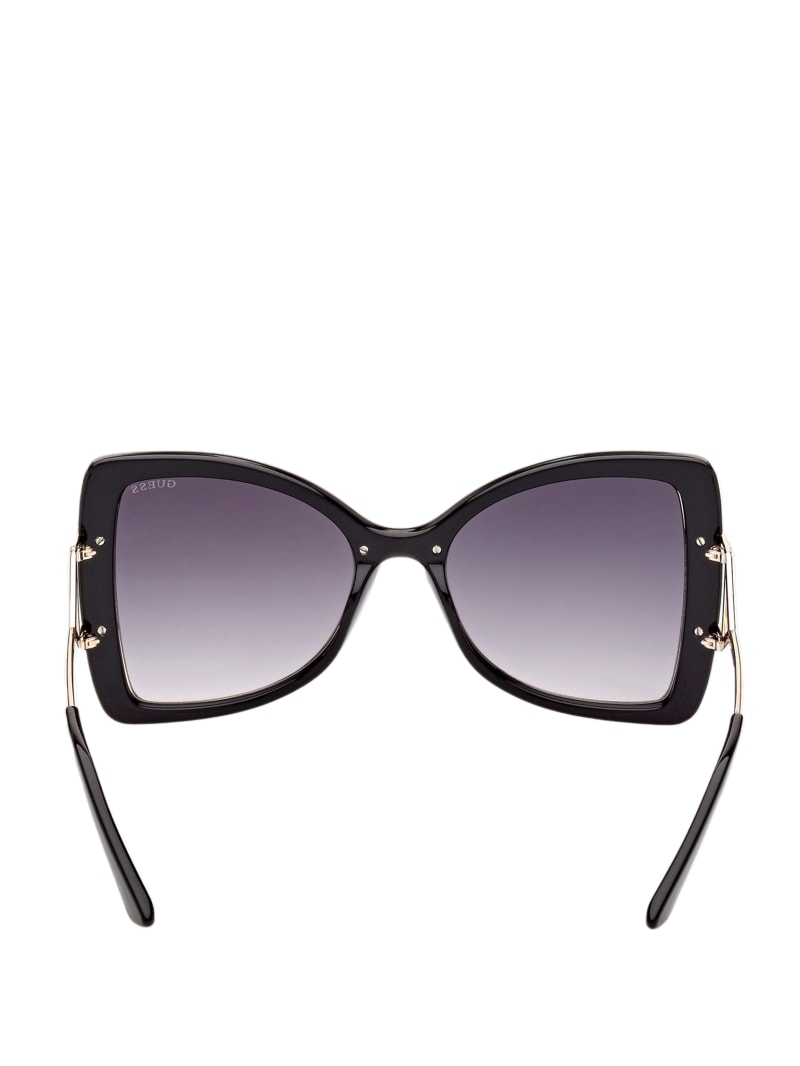 Okulary Słoneczne Damskie Guess Oversized Butterfly Srebrne | 3846105-TN