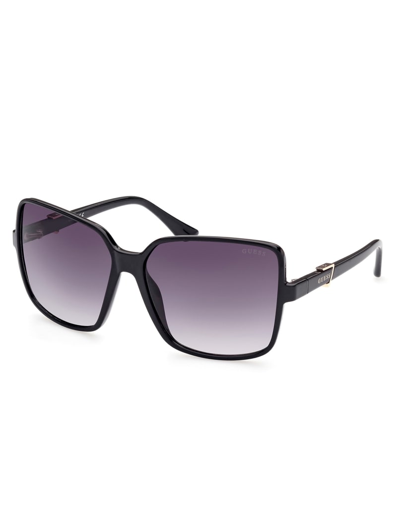 Okulary Słoneczne Damskie Guess Oversized Square Logo Srebrne | 5316784-JN