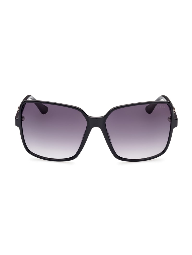 Okulary Słoneczne Damskie Guess Oversized Square Logo Srebrne | 5316784-JN