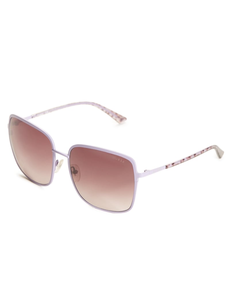 Okulary Słoneczne Damskie Guess Oversized Metal Square Fioletowe | 7309182-OE