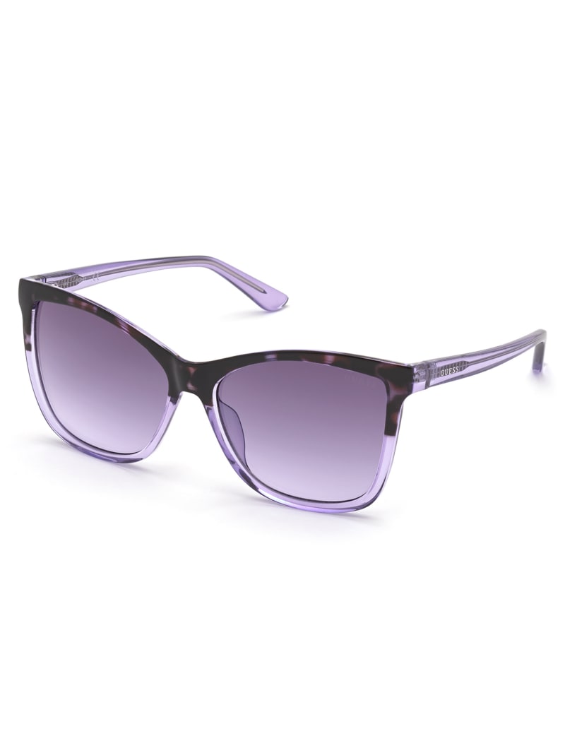 Okulary Słoneczne Damskie Guess Purple Square Fioletowe | 7916340-HY