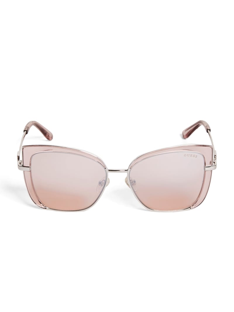 Okulary Słoneczne Damskie Guess Tinted Cat-Eye Różowe Bordowe | 7462395-ND