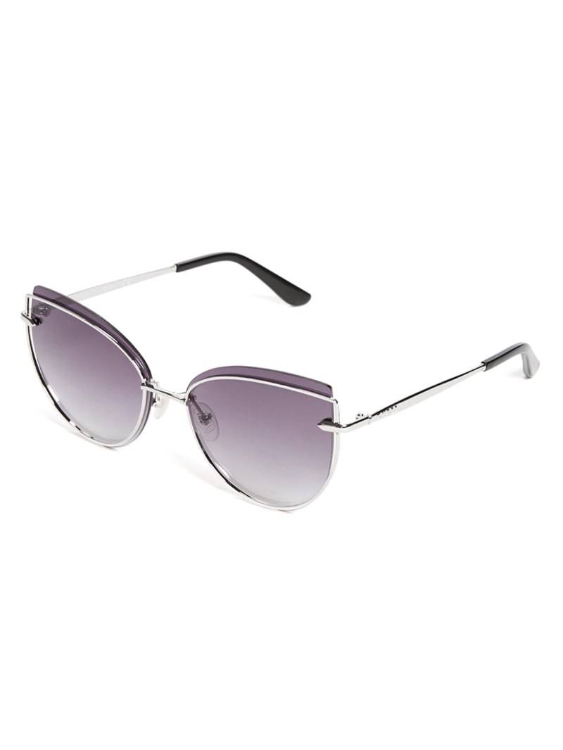 Okulary Słoneczne Damskie Guess Wired Cat Eye Srebrne | 6058219-OL