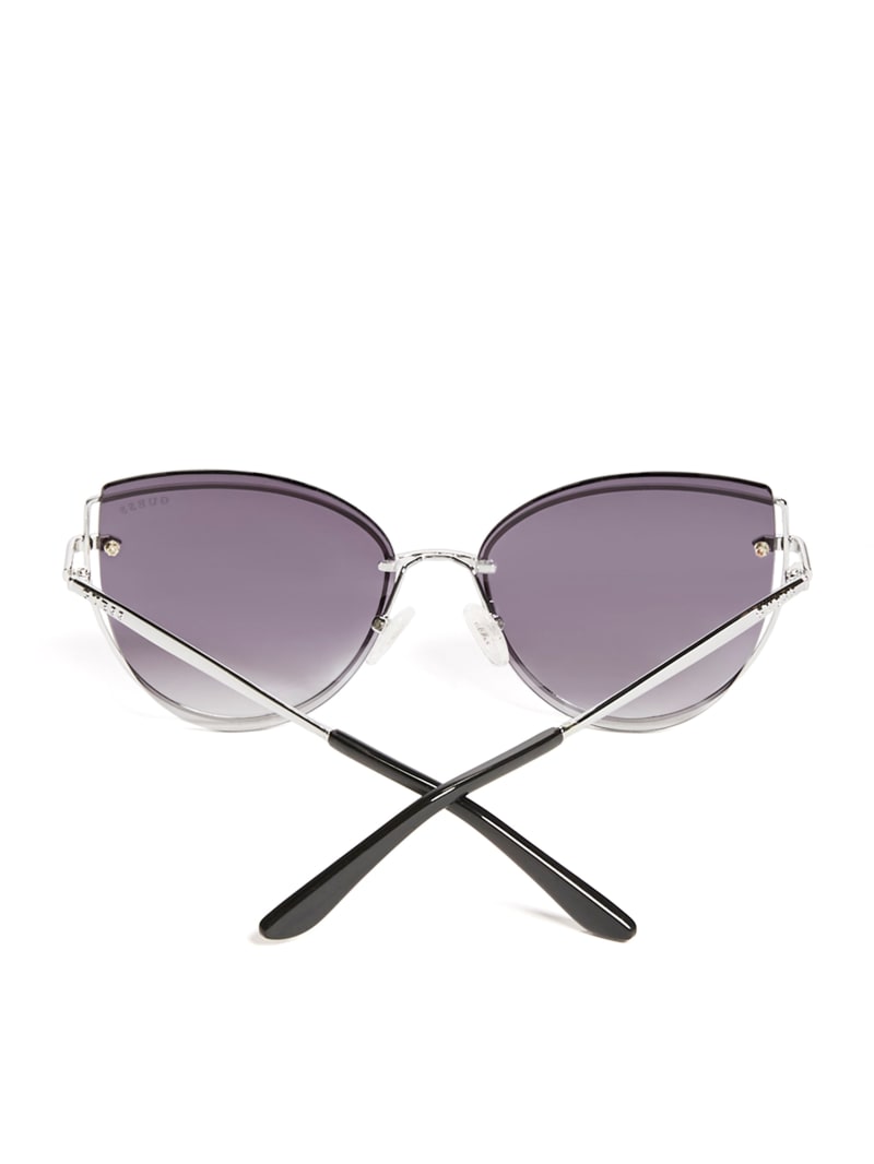 Okulary Słoneczne Damskie Guess Wired Cat Eye Srebrne | 6058219-OL