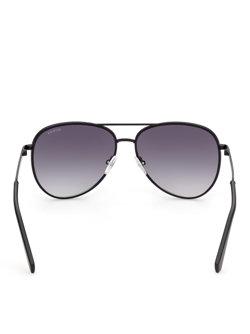 Okulary Słoneczne Męskie Guess Aviator Czarne | 6092873-XW