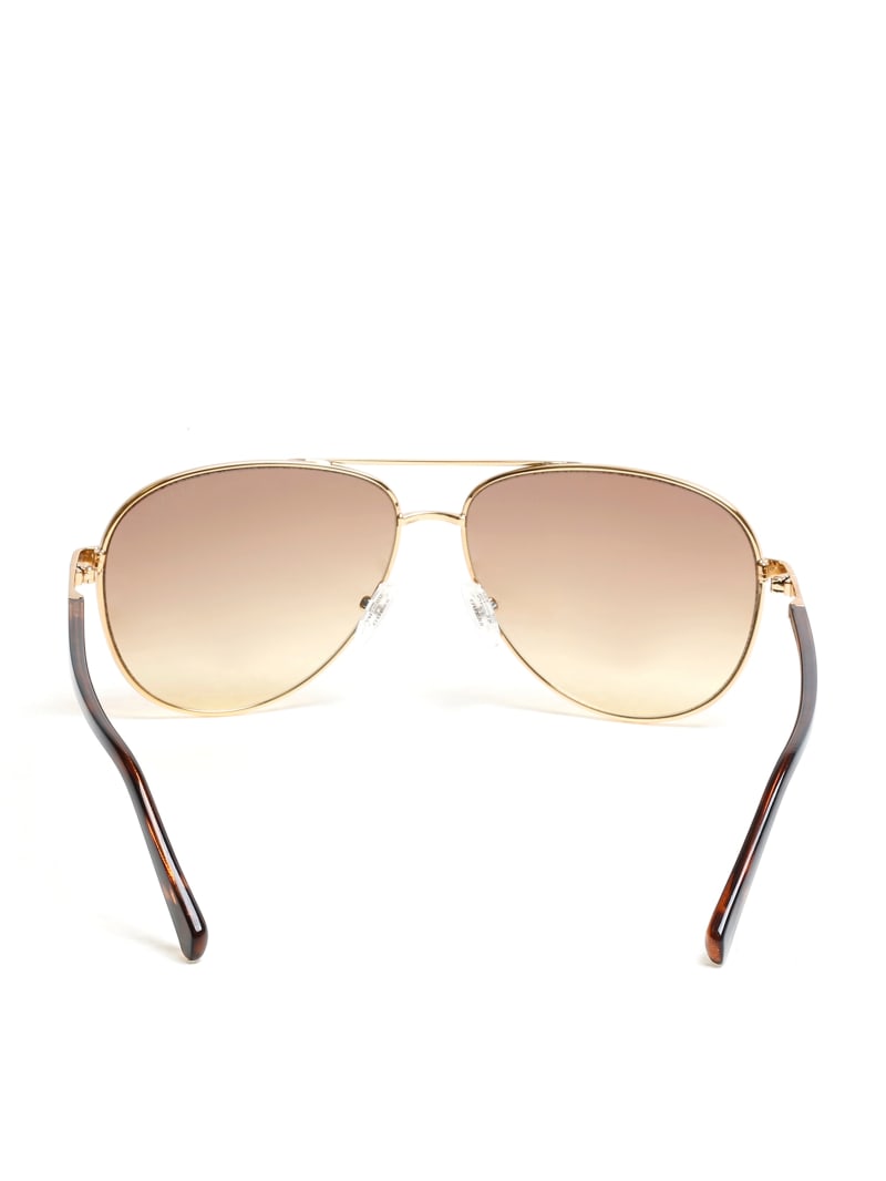 Okulary Słoneczne Męskie Guess Aviator Metal Pomarańczowe | 6207591-DS