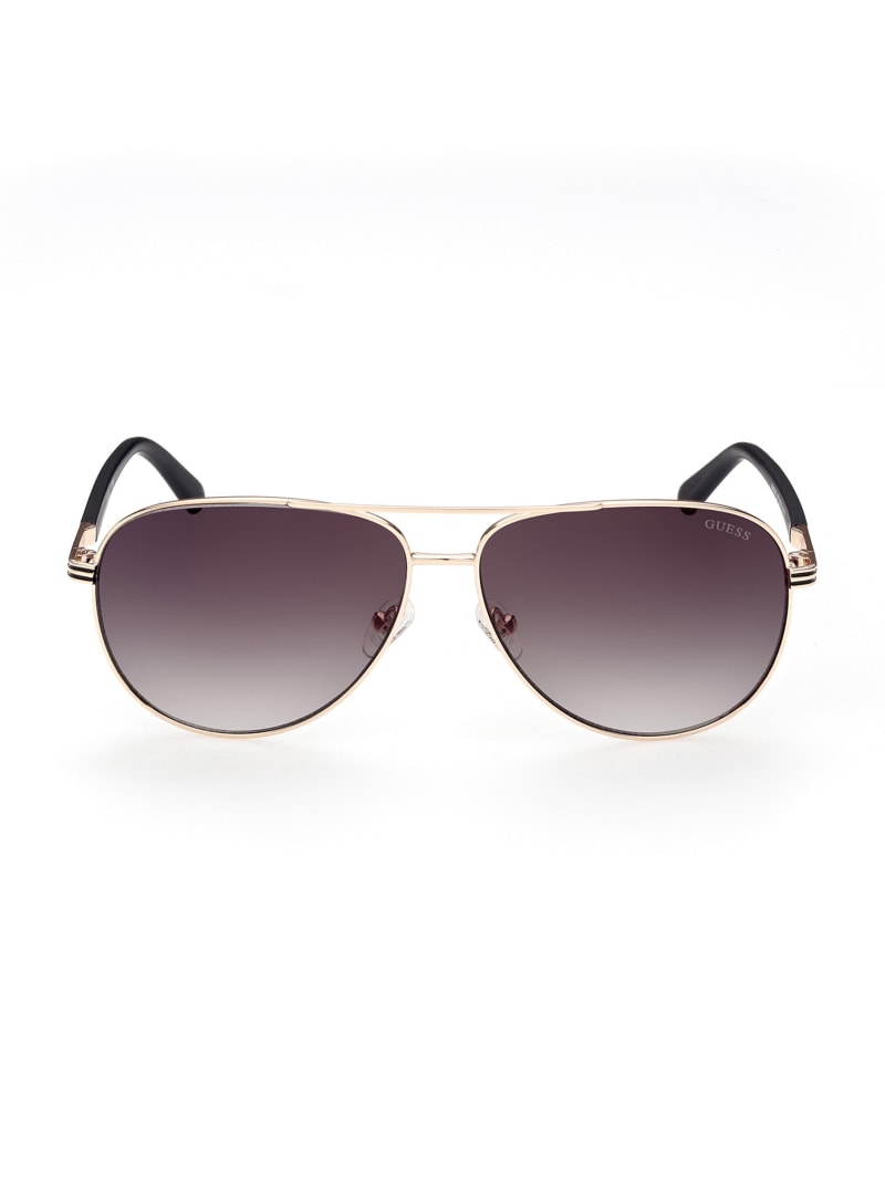 Okulary Słoneczne Męskie Guess Aviator Metal Różowe Złote | 9761803-DR