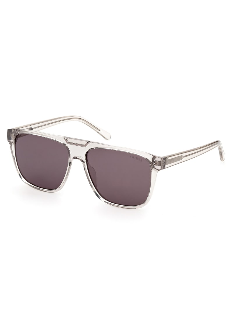 Okulary Słoneczne Męskie Guess Aviator Szare | 3176052-ZB