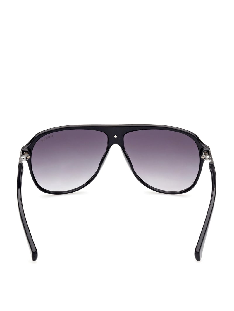 Okulary Słoneczne Męskie Guess Aviator Srebrne | 8035461-QF