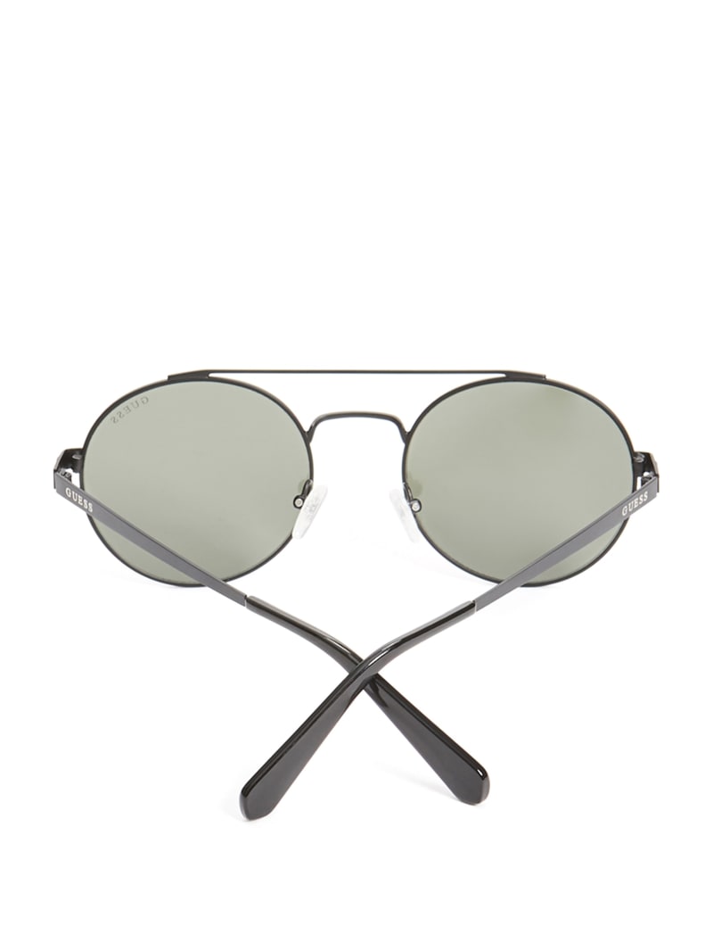 Okulary Słoneczne Męskie Guess Jack Round Aviator Czarne | 6320417-TQ