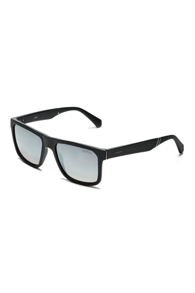 Okulary Słoneczne Męskie Guess Matte Square Czarne | 9426853-PN