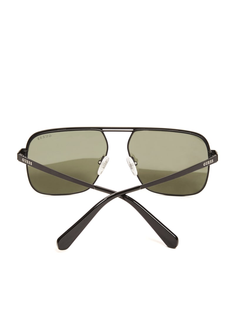 Okulary Słoneczne Męskie Guess Top Bar Aviator Szare | 4859216-GT