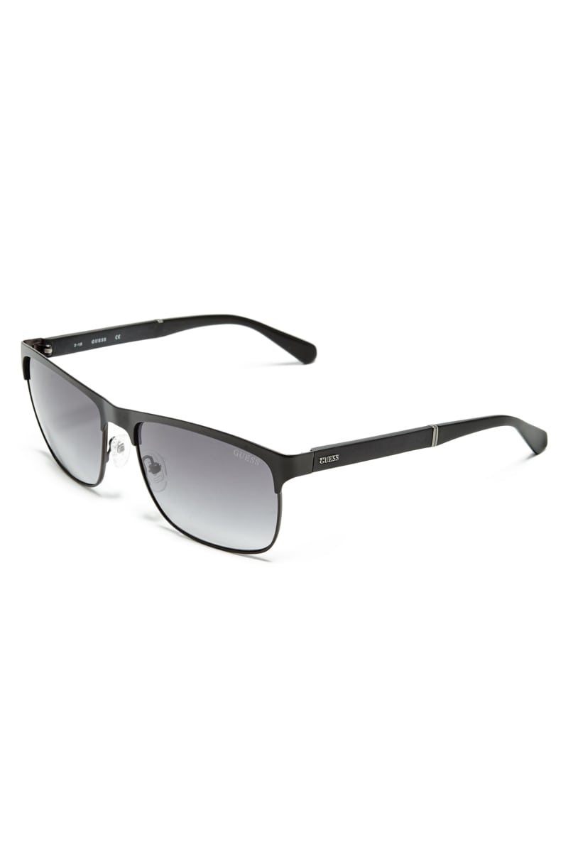 Okulary Słoneczne Męskie Guess Vincent Clubmaster Czarne | 6701453-LS