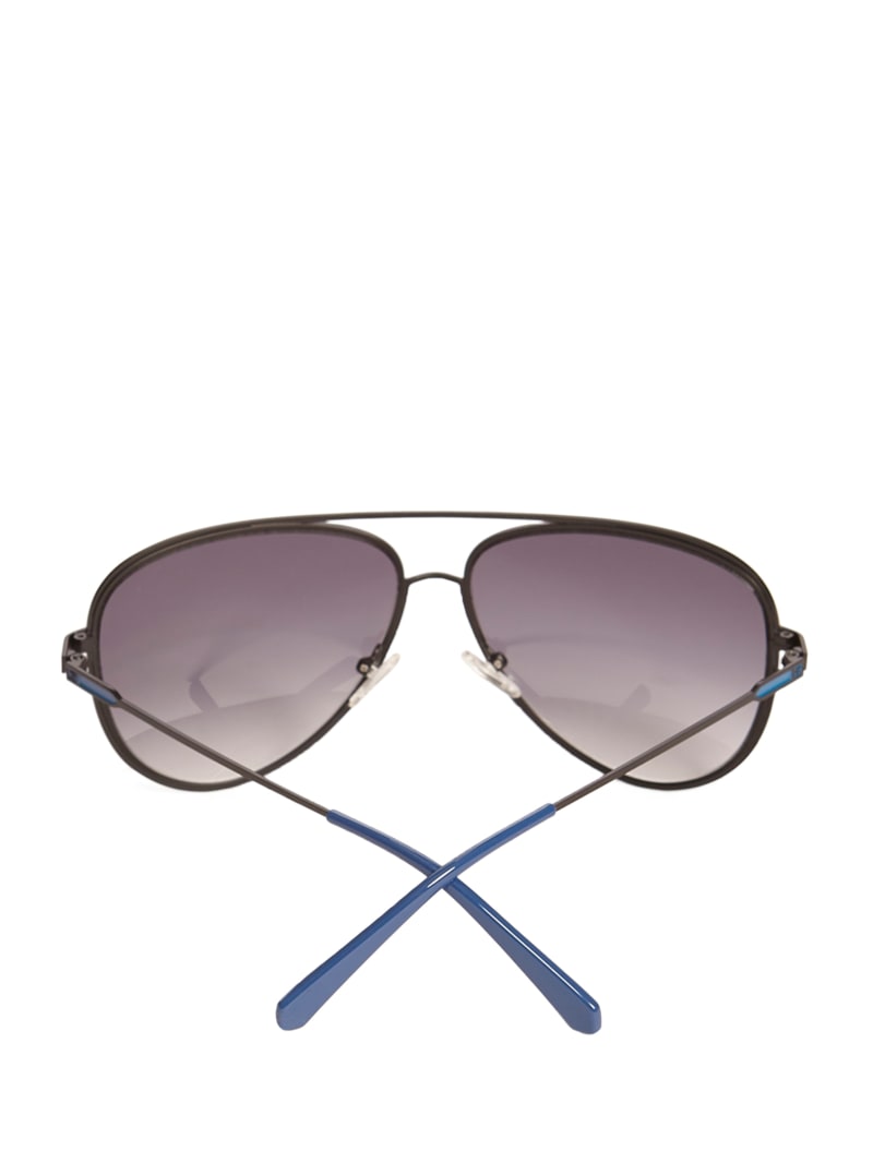 Okulary Słoneczne Męskie Guess Wesley Metal Aviator Szare | 7486392-TR