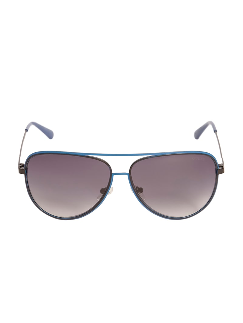 Okulary Słoneczne Męskie Guess Wesley Metal Aviator Szare | 7486392-TR