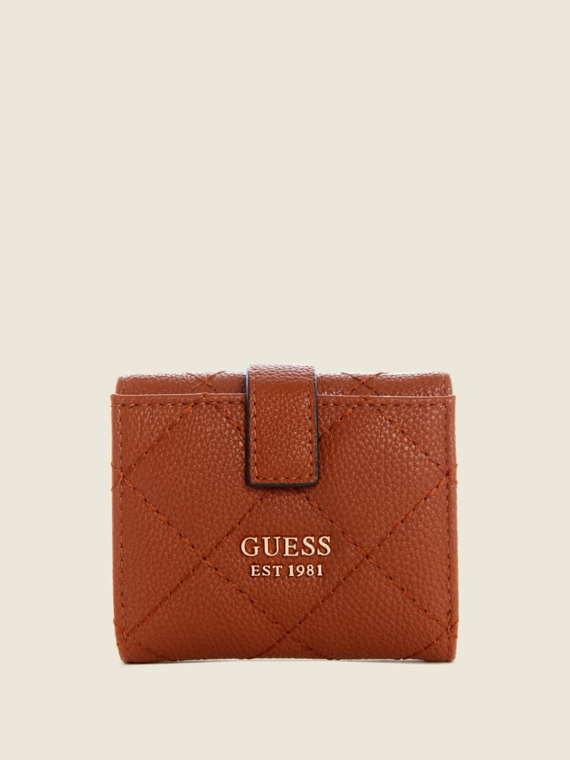 Portfele Damskie Guess Gillian Petite Trifold Brązowe | 7654329-KZ